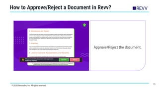 15
© 2020 Revvsales, Inc. All rights reserved.
Approve/Reject the document.
How to Approve/Reject a Document in Revv?
 