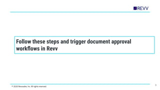 Follow these steps and trigger document approval
workﬂows in Revv
3
© 2020 Revvsales, Inc. All rights reserved.
 