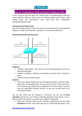 How to Troubleshooting VLAN Switch Problems-Part1 | DOCX