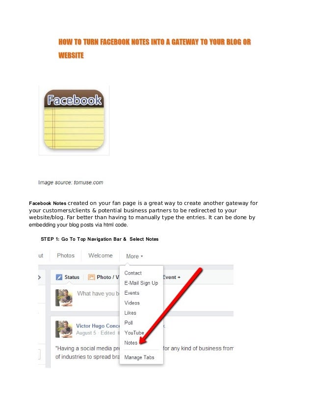 How To Turn Facebook Notes Into A Gateway To Your Blog Or Website
