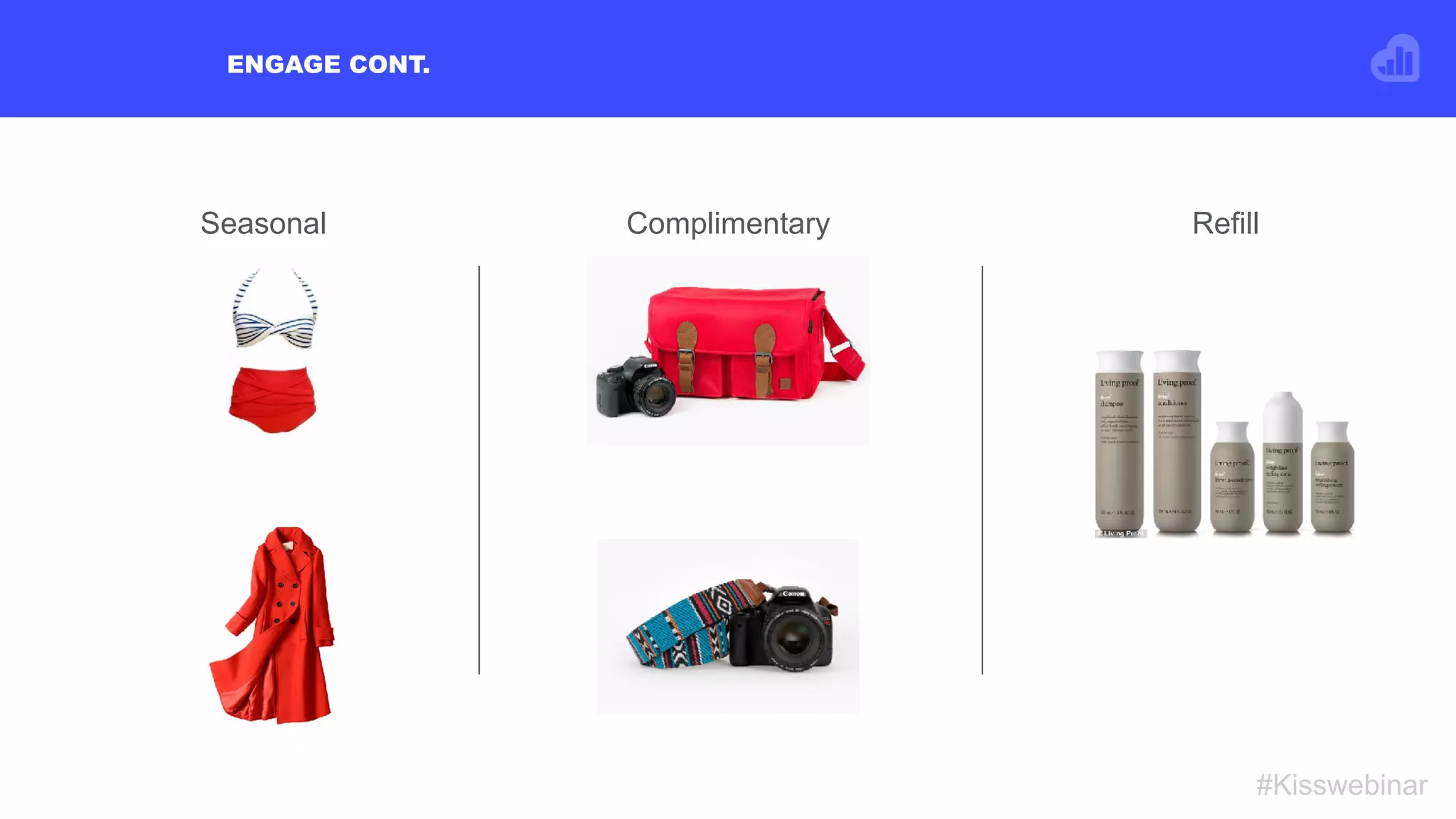 ENGAGE CONT.
#Kisswebinar
Seasonal Complimentary Refill
 