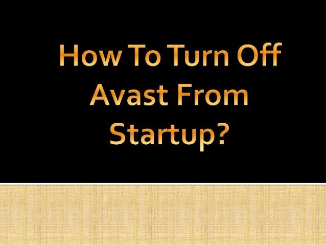 avast not running on startup