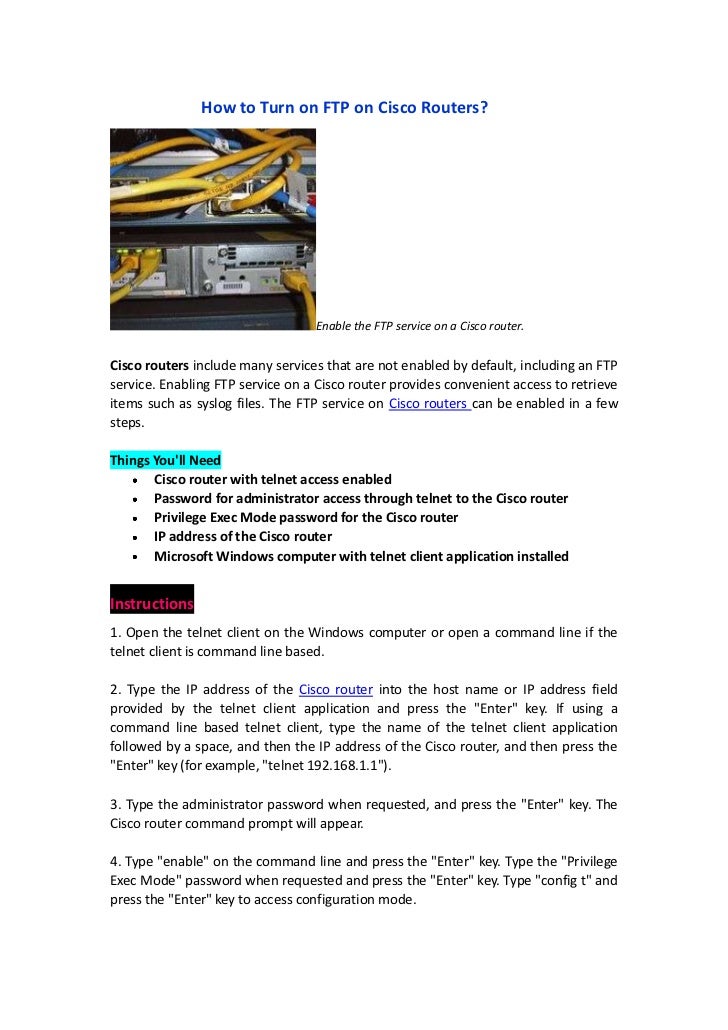 How to enable Ftp in cisco router - - The Cisco Learning Network