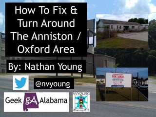 How To Fix &
Turn Around
The Anniston /
Oxford Area
By: Nathan Young
@nvyoung
 