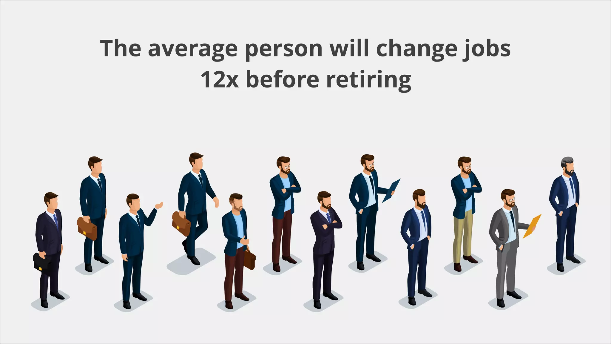The average person will change jobs
12x before retiring
 