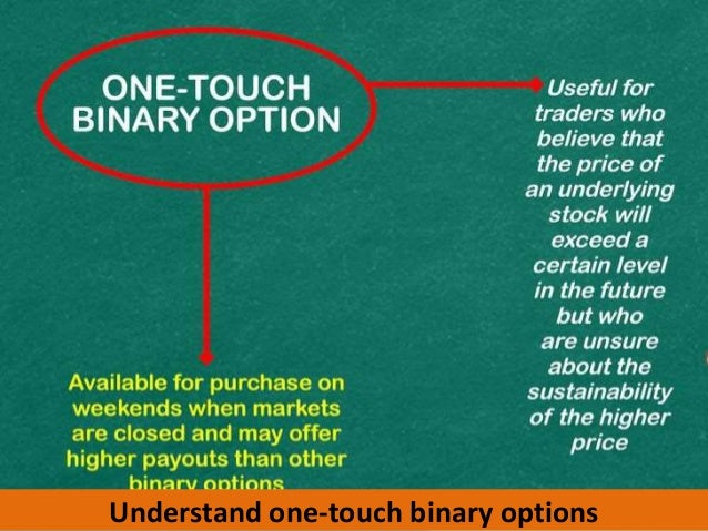 One touch binary option pricing