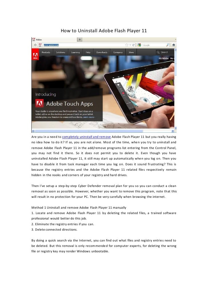 How To Uninstall Adobe Flash Player 11 How to uninstall adobe flash player 11