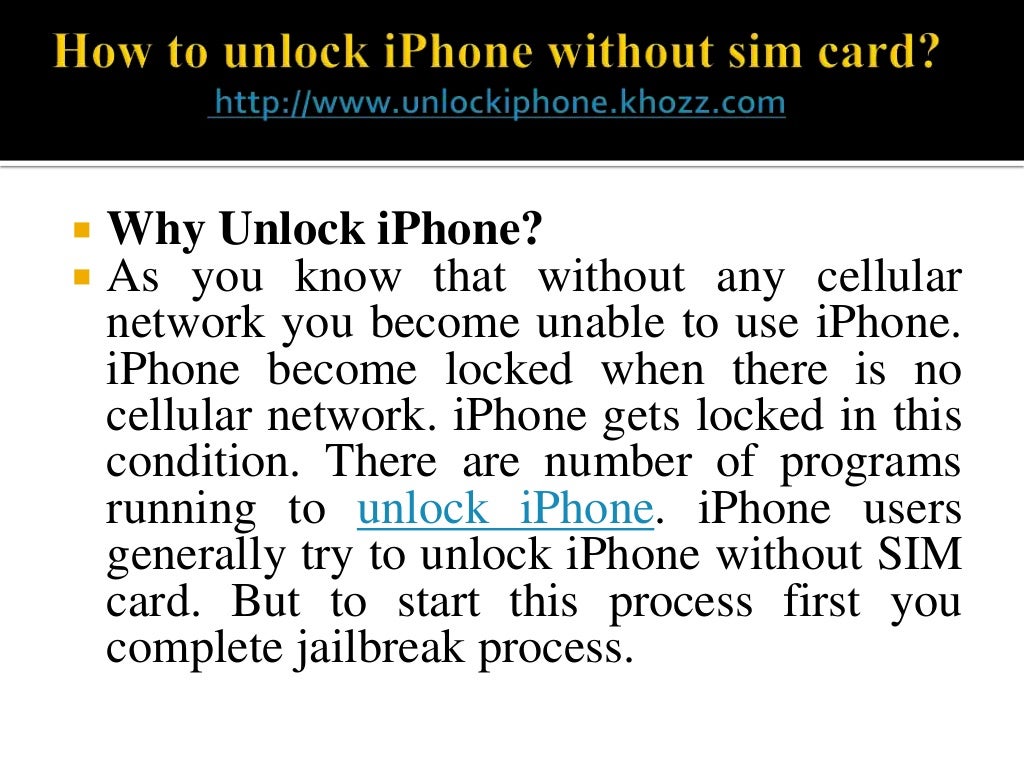 How to unlock iphone without sim card