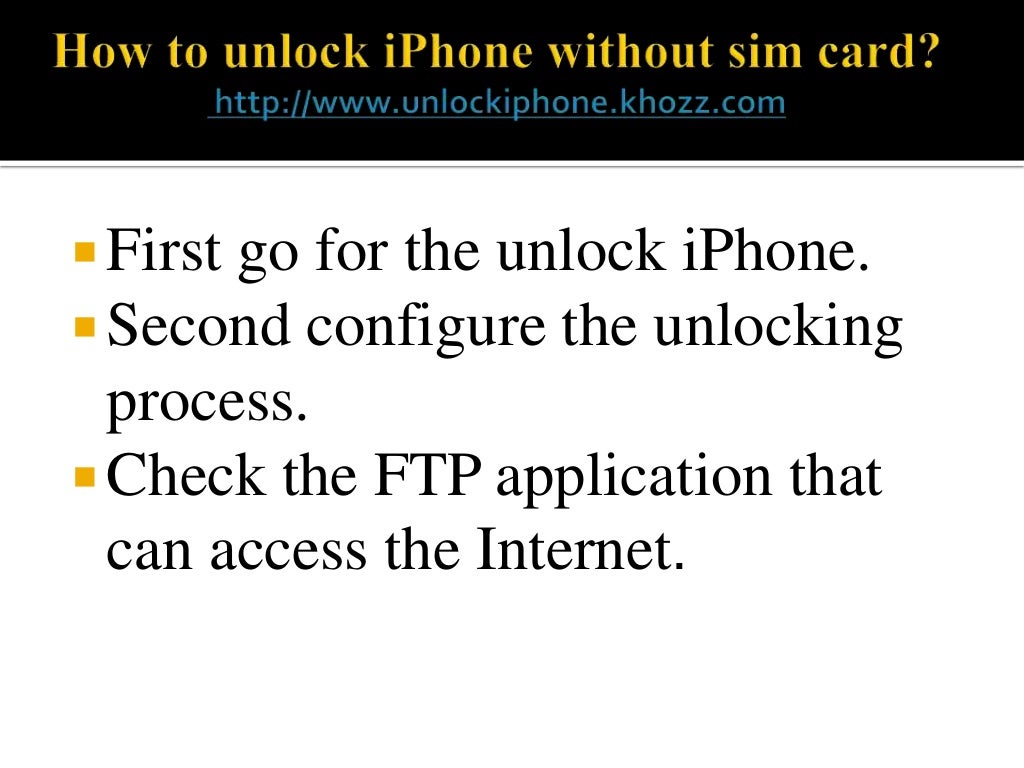 How to unlock iphone without sim card
