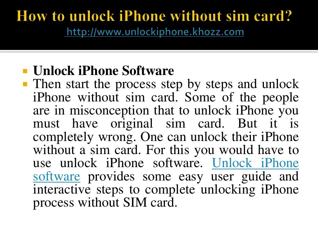 How to unlock iphone without sim card