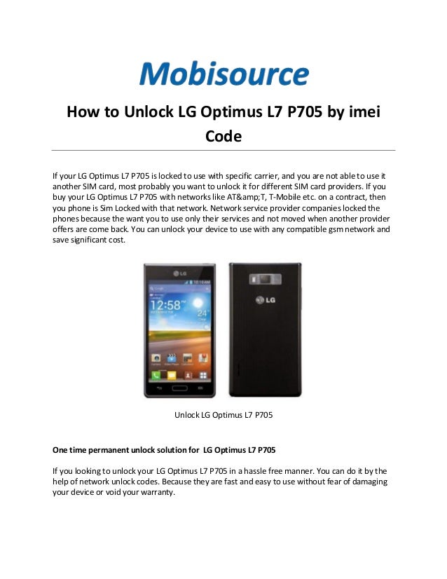 Lg L7 Unlock Code Free Lg L7 Unlock Code Free