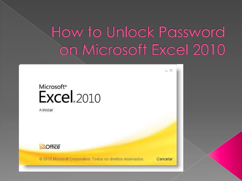 How To Unlock Password On Microsoft Excel 2010