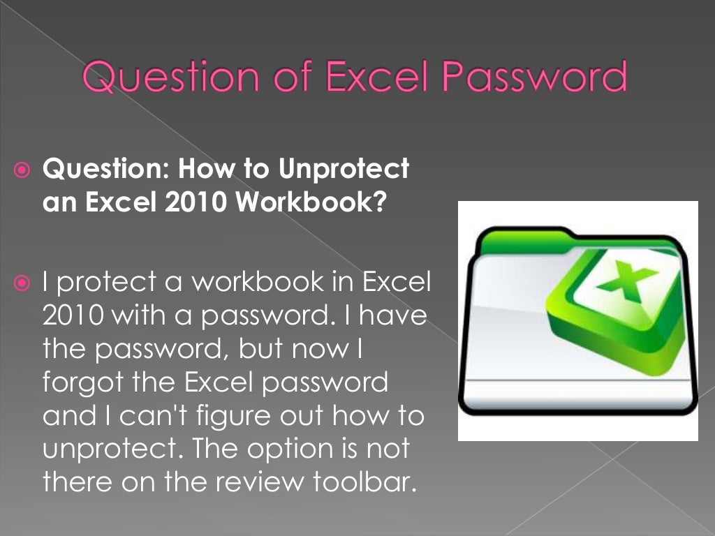 How To Unlock Password On Microsoft Excel 2010