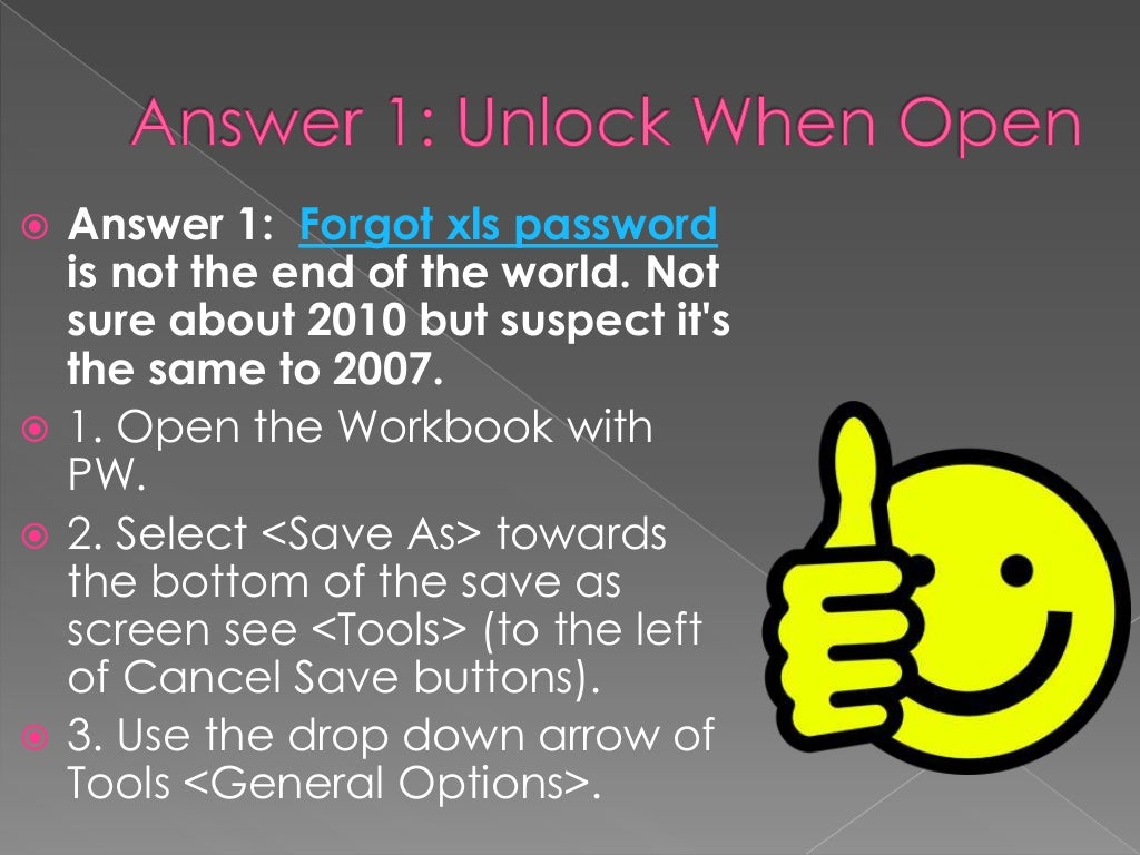How To Unlock Password On Microsoft Excel 2010