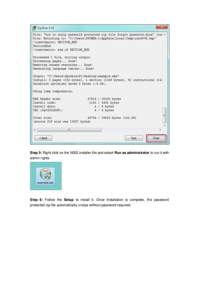 unzip password protected zip file windows 10