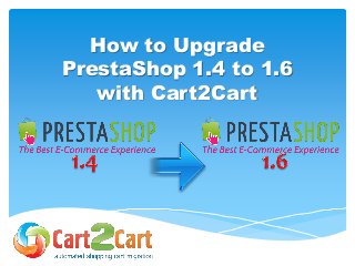How to Upgrade
PrestaShop 1.4 to 1.6
with Cart2Cart
 