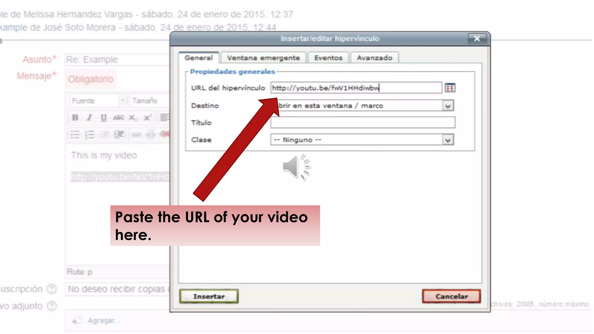 Paste the URL of your video
here.