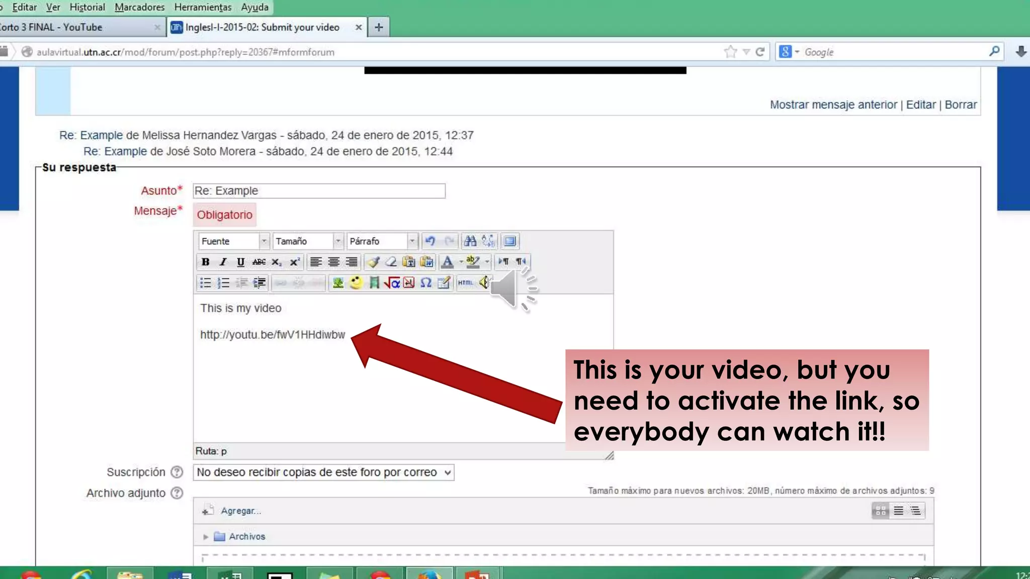 This is your video, but you
need to activate the link, so
everybody can watch it!!