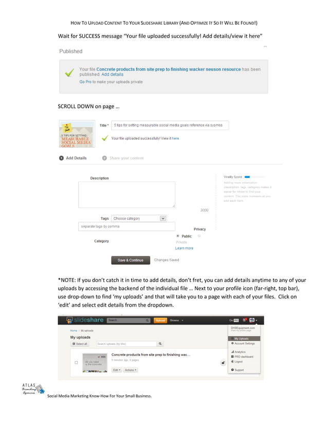 How to Upload Content to Slideshare | PDF