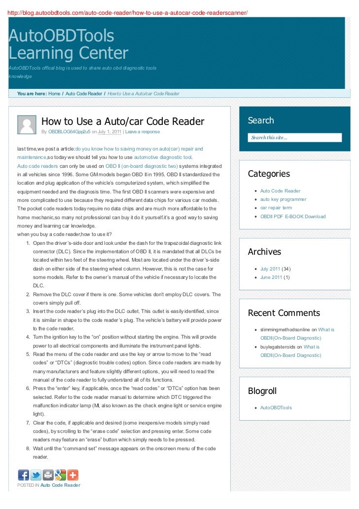 How to use a auto car code reader