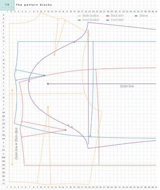 118
1

T h e
2

3

4

5

p a t t e r n
6

7

8

A
B
C

b l o c k s

-

-

-

9 10 11 12 13 14 15 16 17 18 19 20 21 22 23 24 25 26 27 28 29 30 31 32 33 34 35 36 37 38 39 40 41

Back bodice
Front bodice

Back skirt
Front skirt

Sleeve

D
E
F
G
H
I
J
K
L
M
N
O
P
Q
R
S

Grain line

T
U
V
W
X
Y
Z
AA
BB
CC
DD

Grain line • 20cm (8in)

EE
FF
GG
HH
II
JJ
KK
LL
MM
NN
OO
PP
QQ
RR
SS
TT
1

2

3

4

5

6

7

8

9 10 11 12 13 14 15 16 17 18 19 20 21 22 23 24 25 26 27 28 29 30 31 32 33 34 35 36 37 38 39 40 41

 