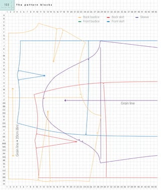 122
1

T h e
2

3 4

5 6

p a t t e r n
7

A
B
C
D

b l o c k s

8 9 10 11 12 13 14 15 16 17 18 19 20 21 22 23 24 25 26 27 28 29 30 31 32 33 34 35 36 37 38 39 40 41 42 43 44 45

-

Back bodice
Front bodice

-

Back skirt
Front skirt

-

Sleeve

E
F
G
H
I
J
K
L
M
N
O
P
Q
R
S
T
U
V
W
X
Y
Z

Grain line

AA
BB
CC
DD
EE
FF

Grain line • 20cm (8in)

GG
HH
II
JJ
KK
LL
MM
NN
OO
PP
QQ
RR
SS
TT
UU
VV
WW
XX
YY
1

2

3 4

5 6

7

8 9 10 11 12 13 14 15 16 17 18 19 20 21 22 23 24 25 26 27 28 29 30 31 32 33 34 35 36 37 38 39 40 41 42 43 44 45

 