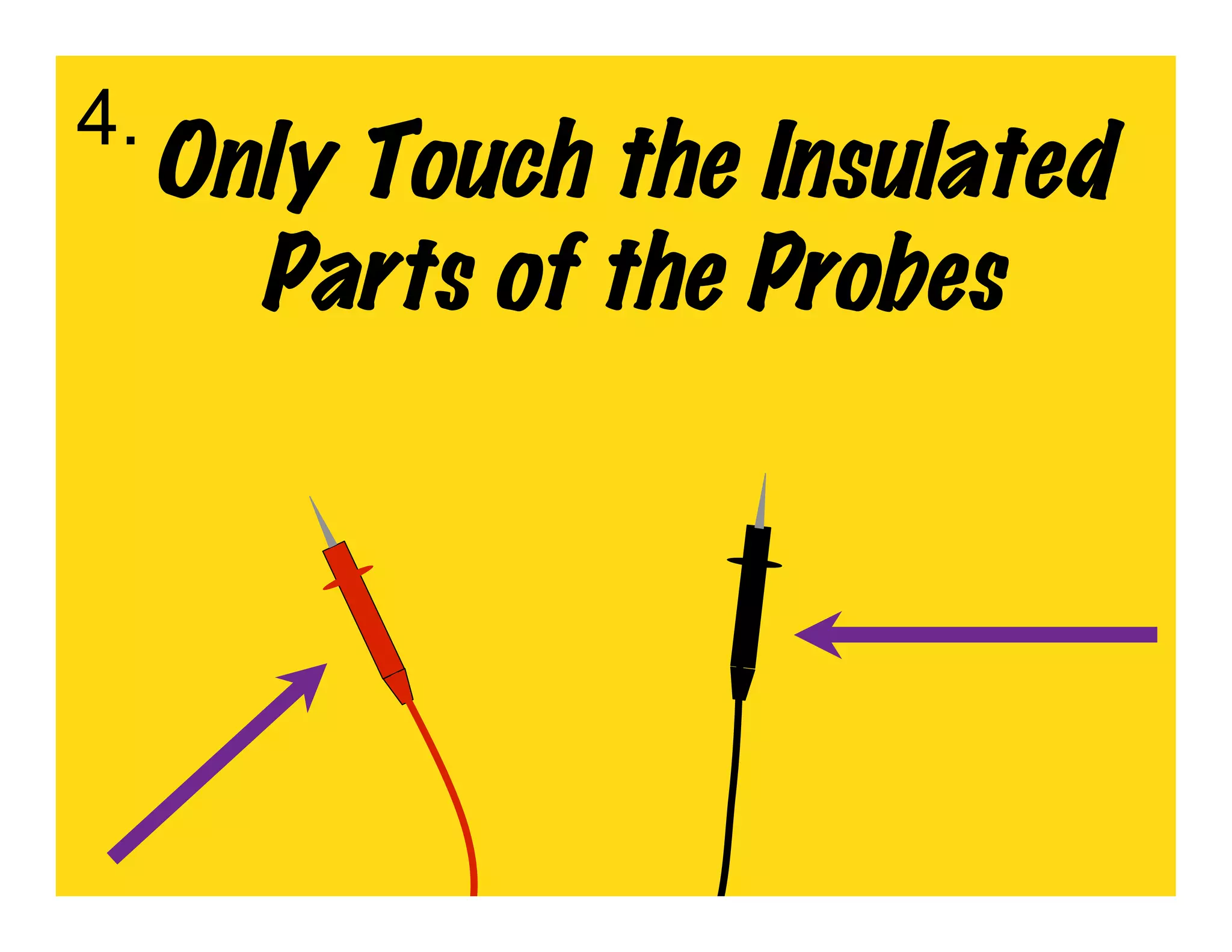 4.
     Only Touch the Insulated
       Parts of the Probes
 