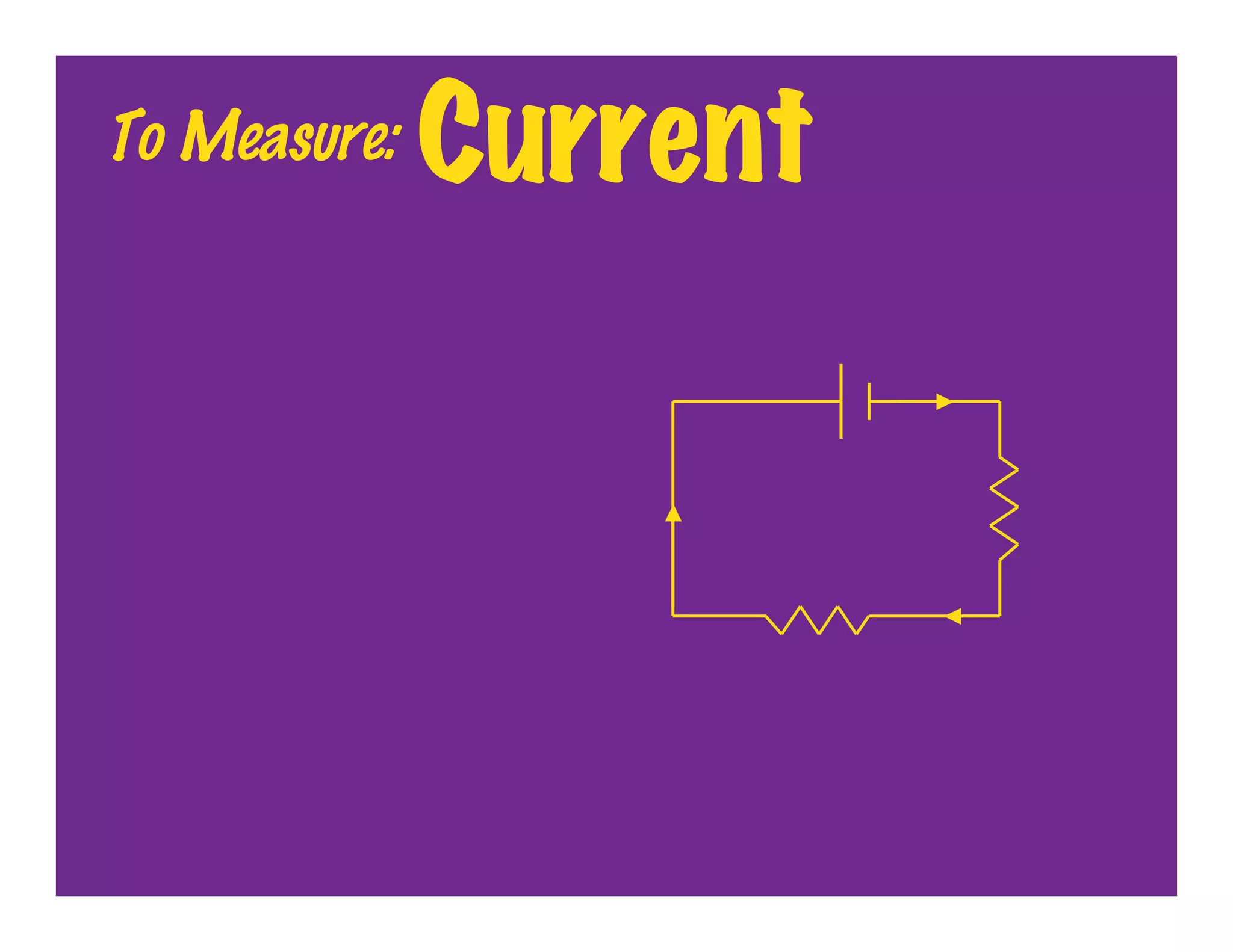 To Measure:   Current
 