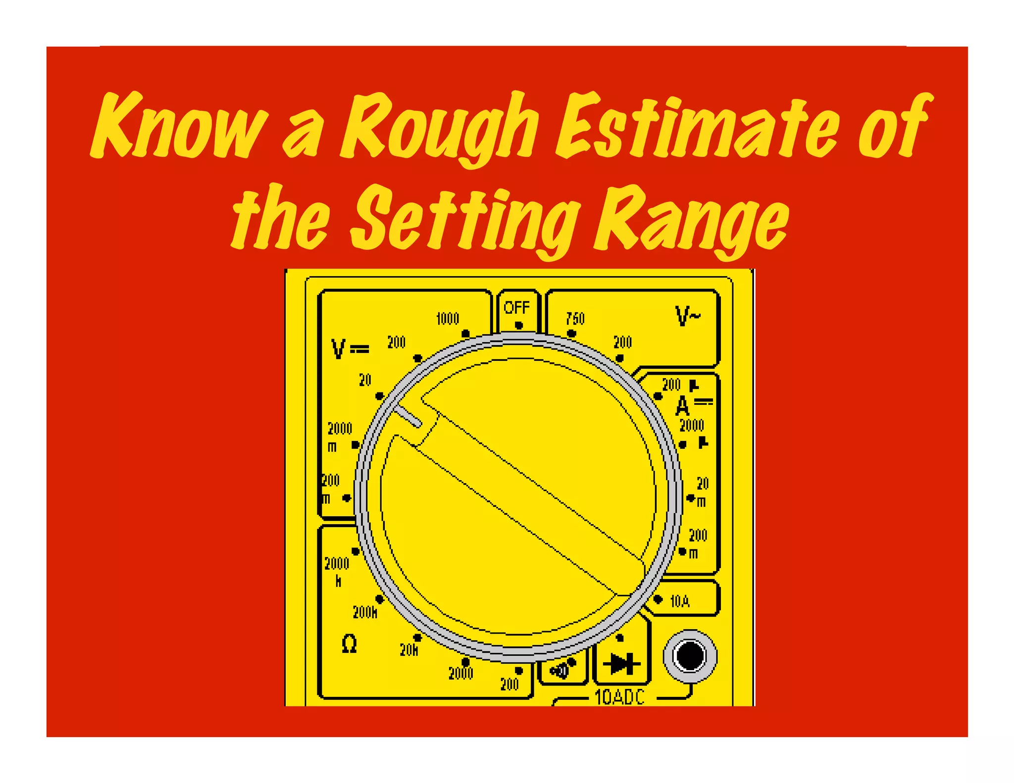 Know a Rough Estimate of
   the Setting Range
 