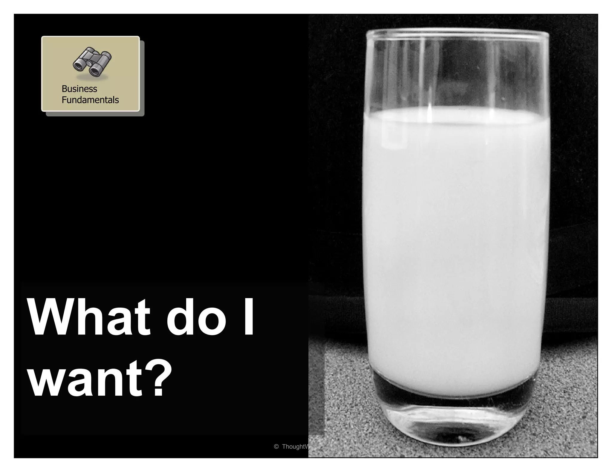 Business
 Fundamentals




What do I
want?
                © ThoughtWorks 2010   4
 