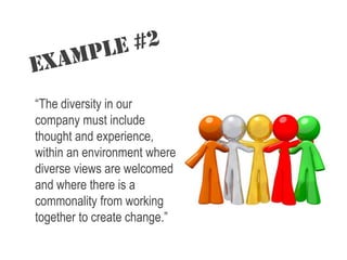 “The diversity in our
company must include
thought and experience,
within an environment where
diverse views are welcomed
and where there is a
commonality from working
together to create change.”
 