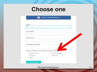 Choose one
http://www.kristinetiongco-
rimpa.com/blog/
12
 
