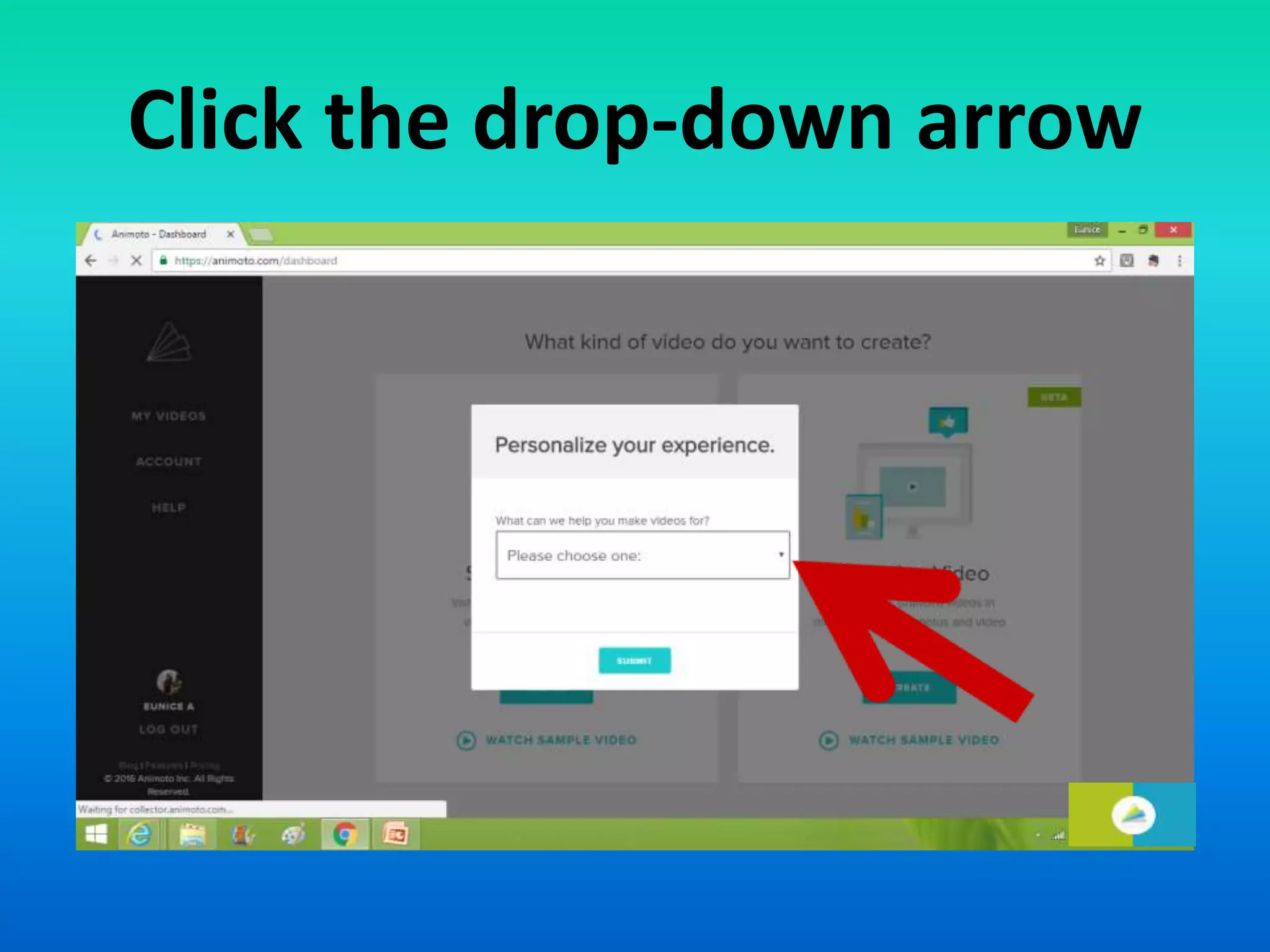 Click the drop-down arrow
 