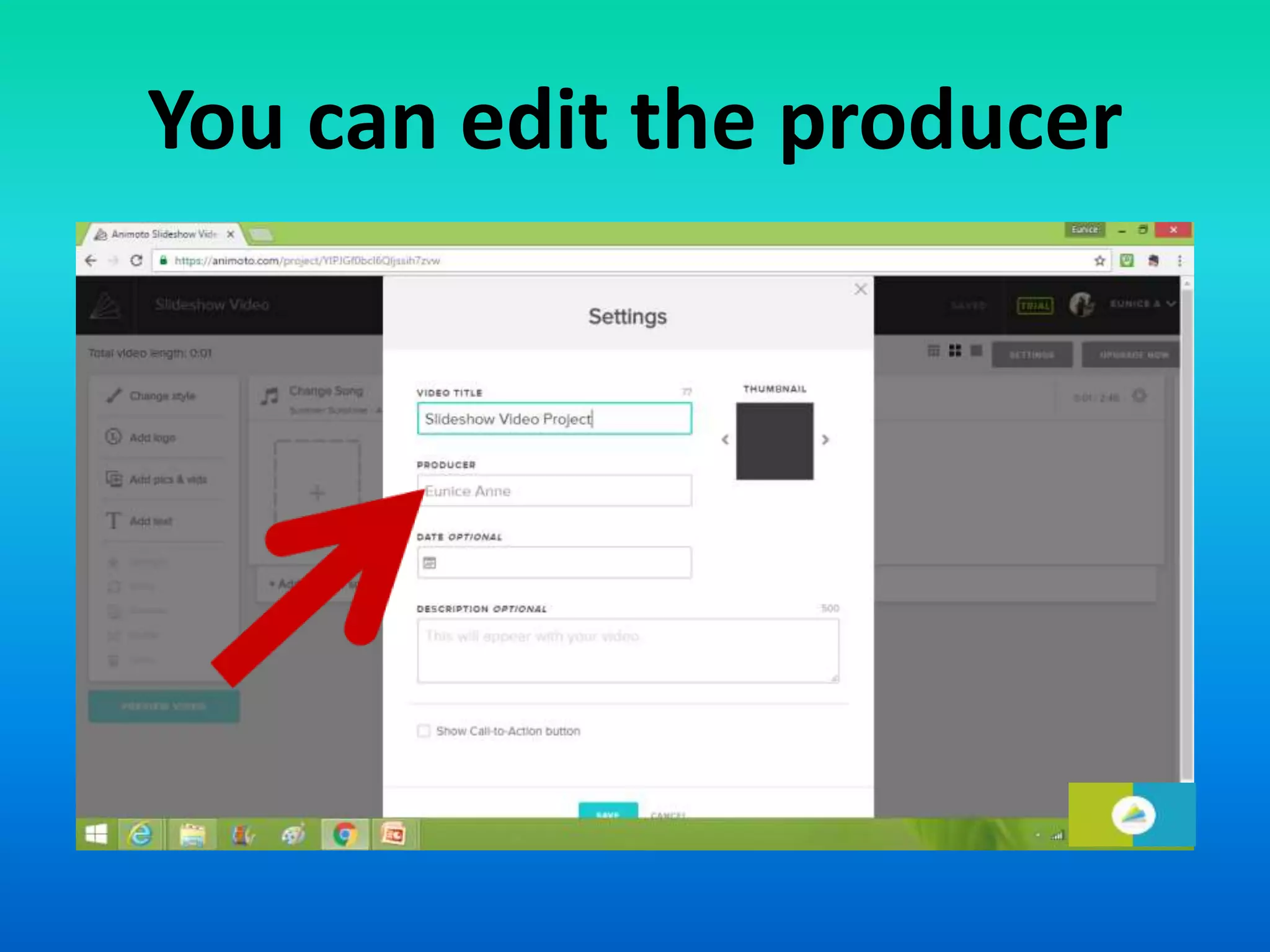 You can edit the producer
 