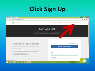 Click Sign Up
 