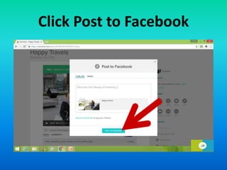 Click Post to Facebook
 