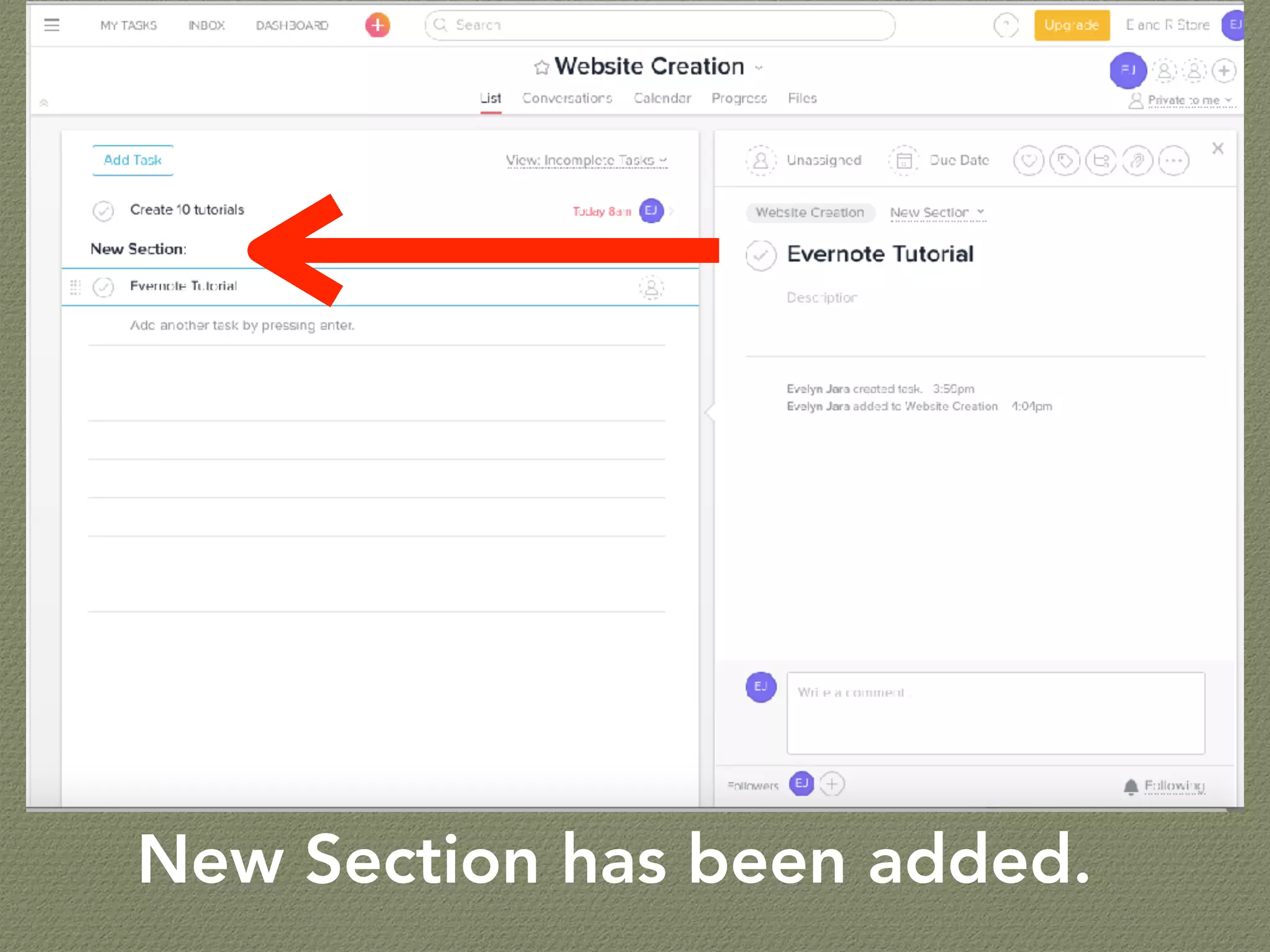 New Section has been added.
 