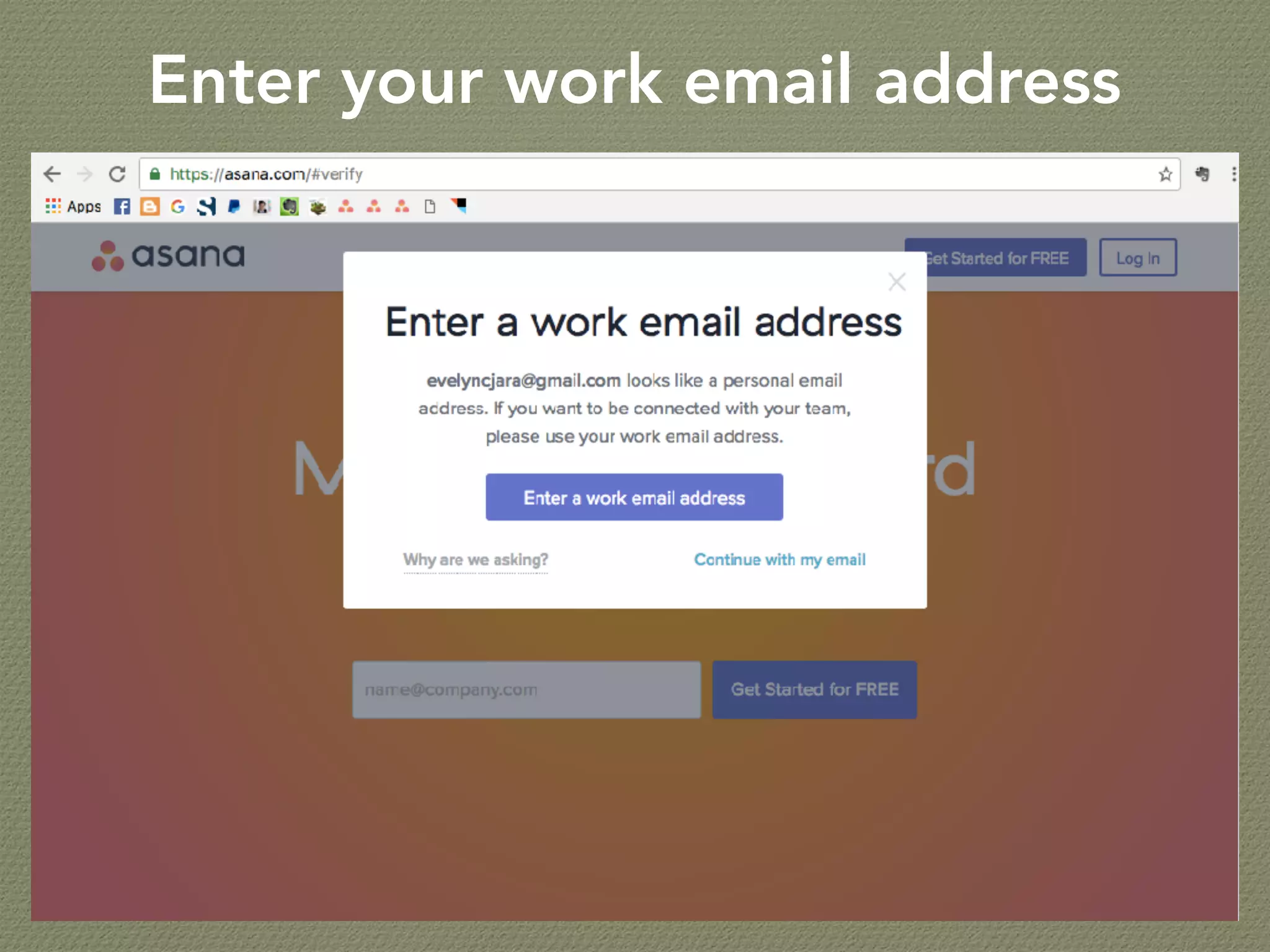 Enter your work email address
 