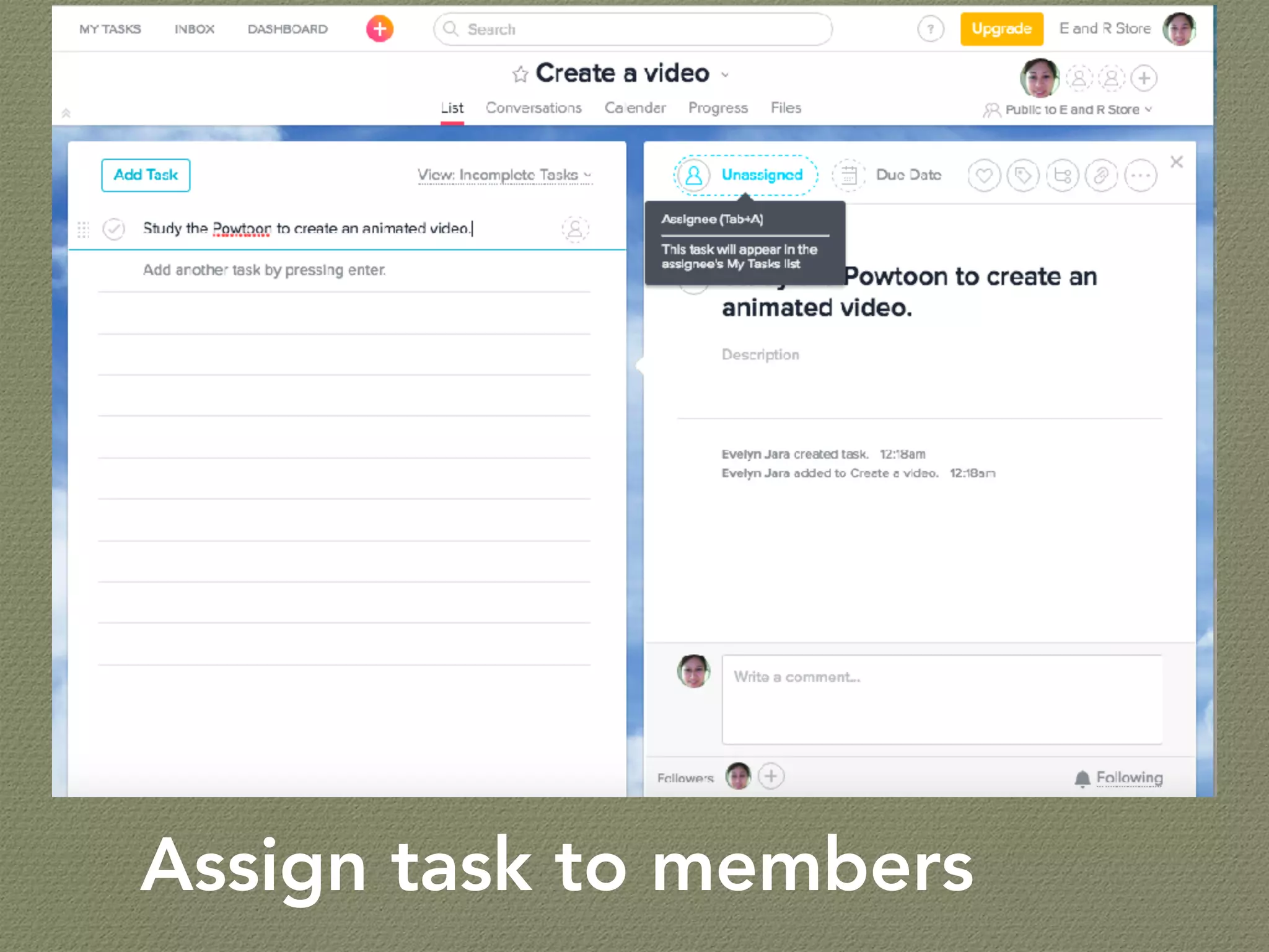 Assign task to members
 