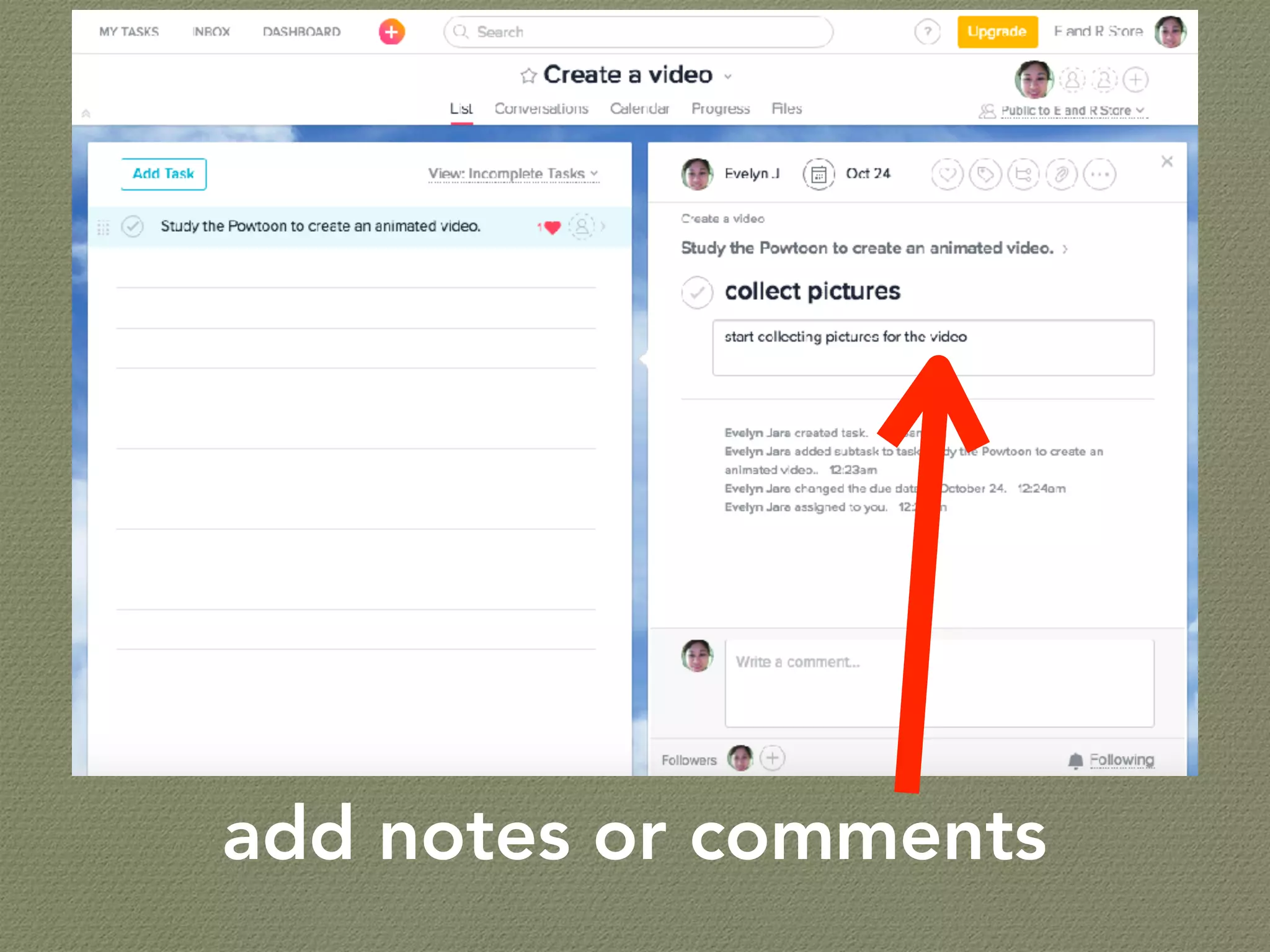 add notes or comments
 