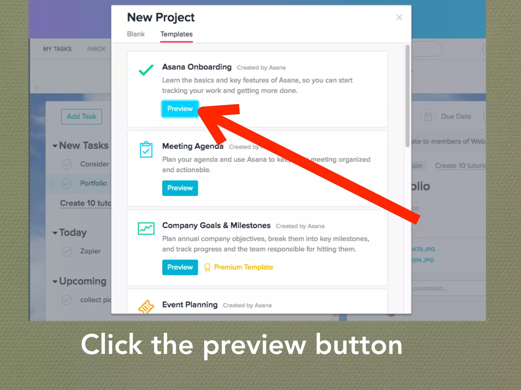 Click the preview button
 