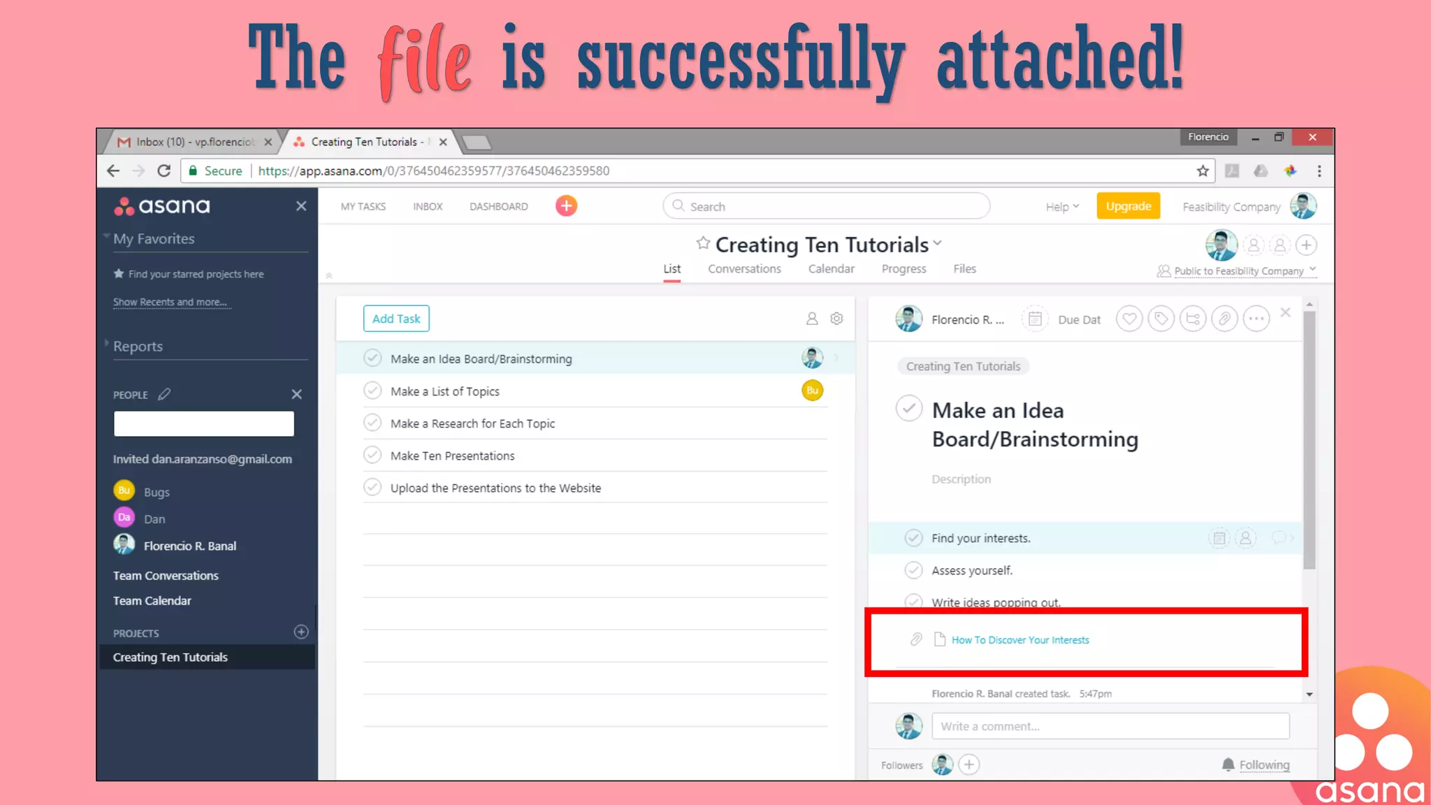 The is successfully attached!
 