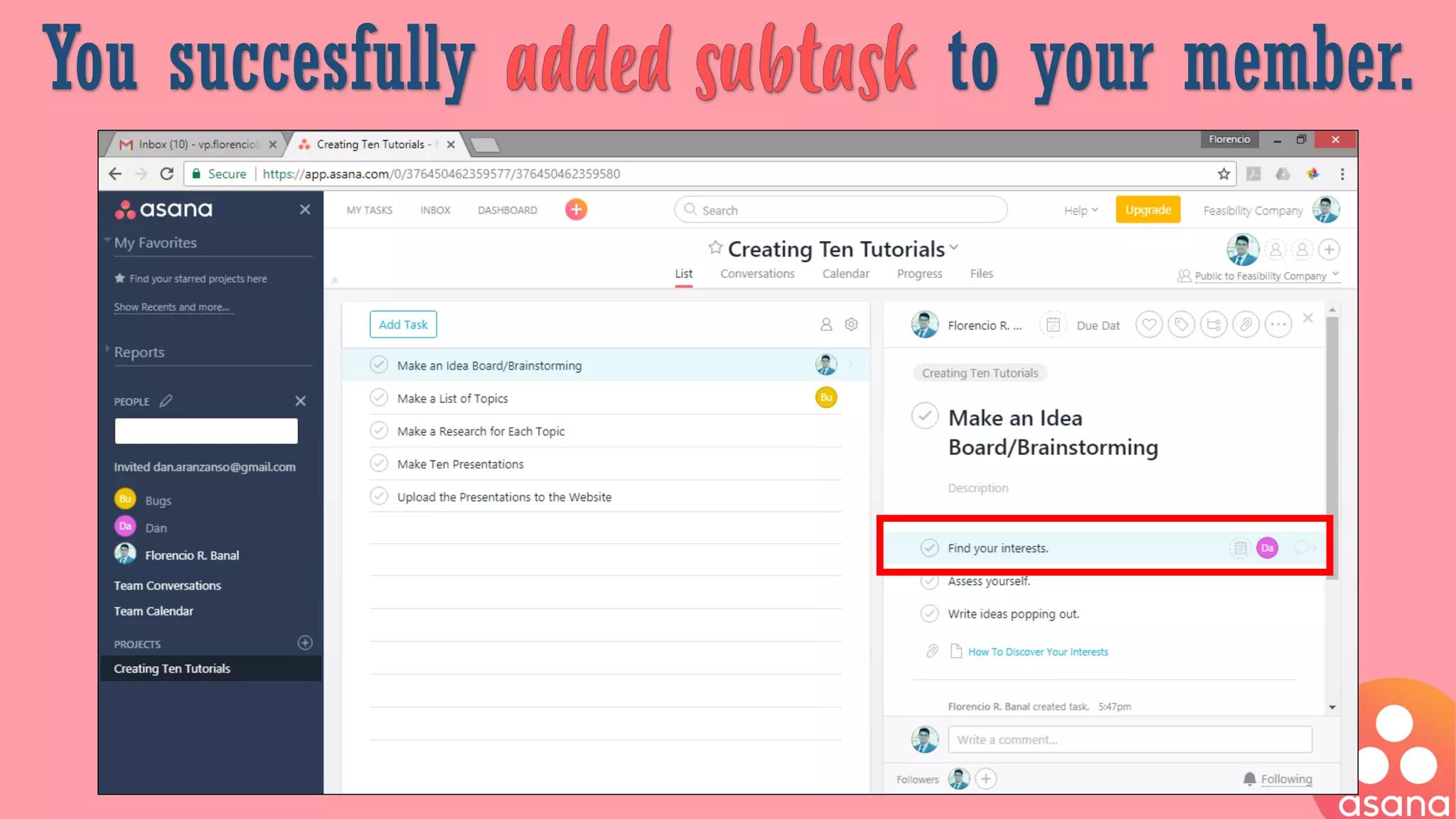 You succesfully to your member.
 