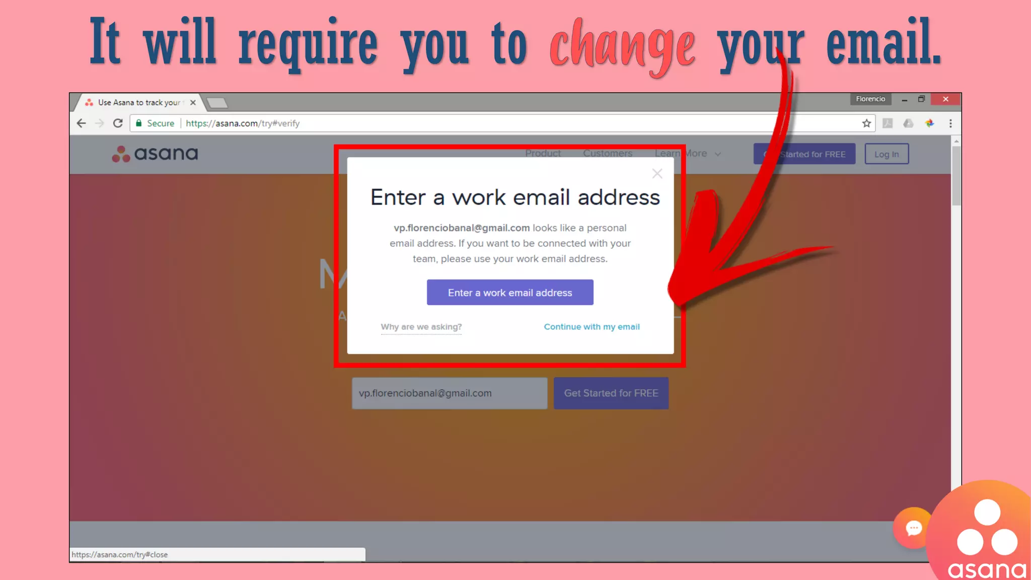 It will require you to your email.
 