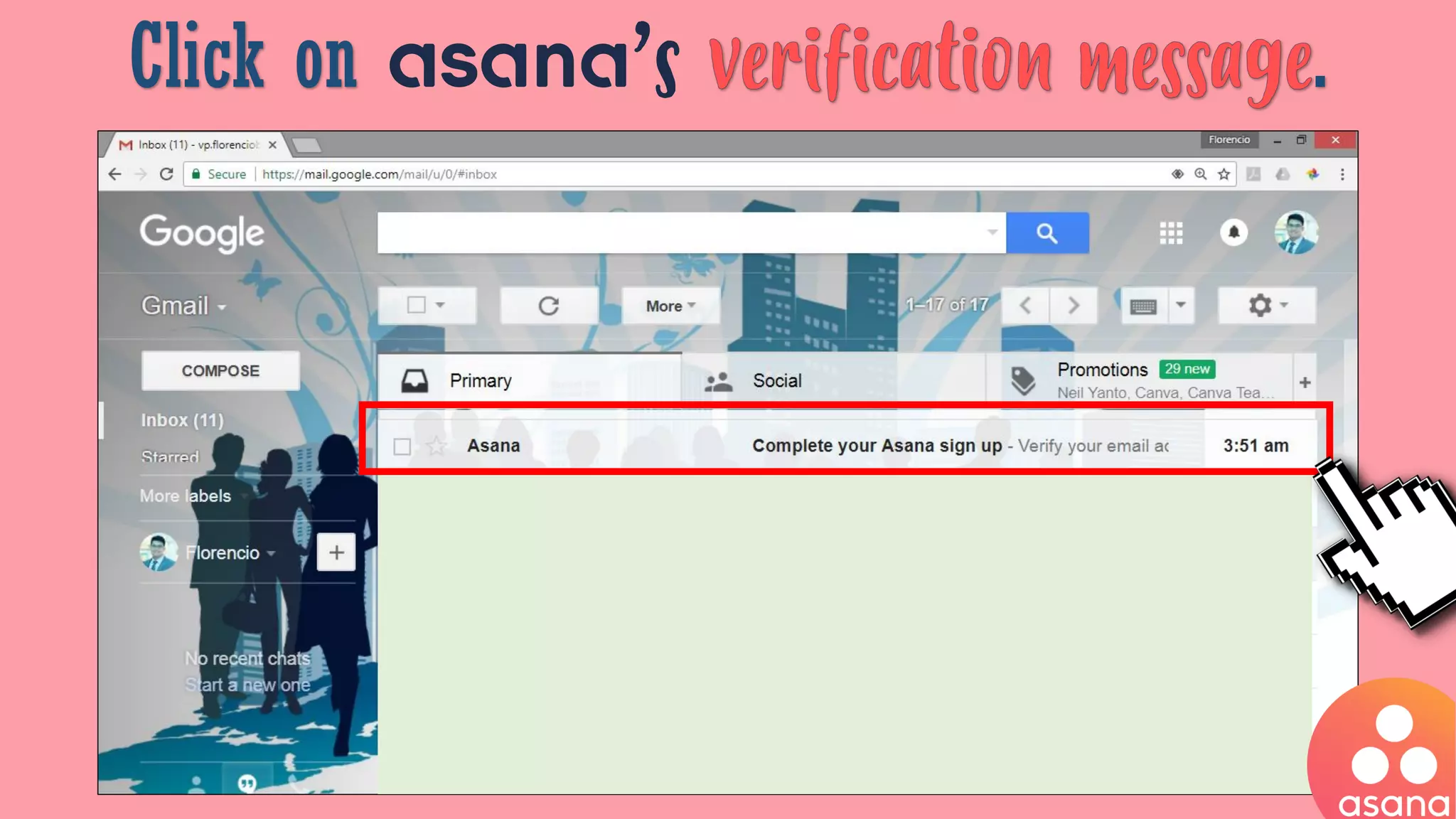 Click on asana’s .
 