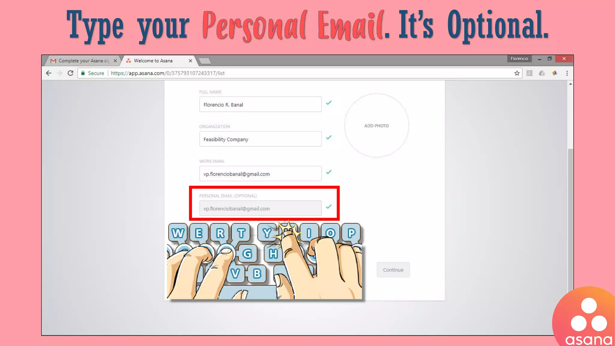 Type your . It’s Optional.
 