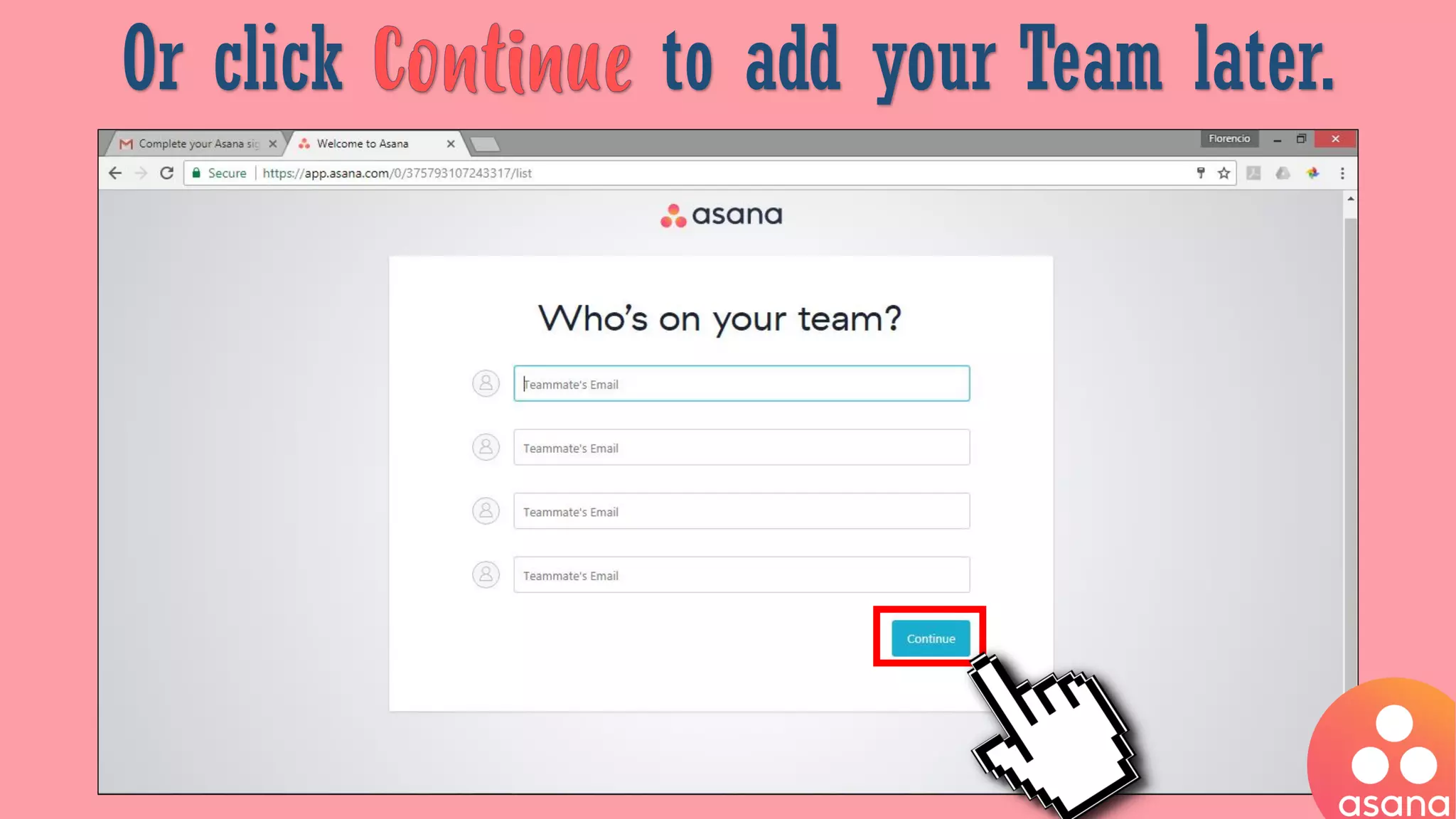 Or click to add your Team later.
 