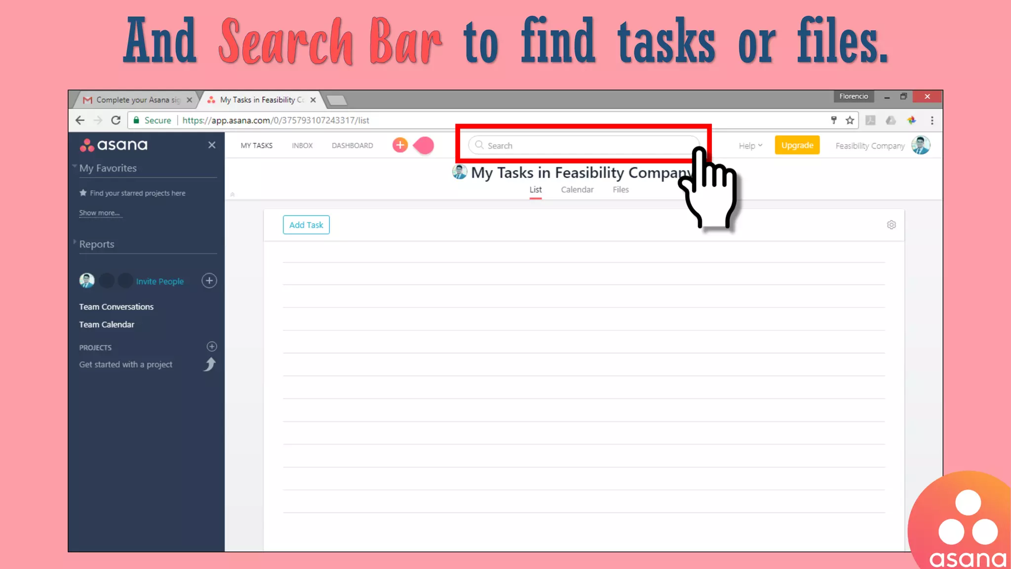 And to find tasks or files.
 