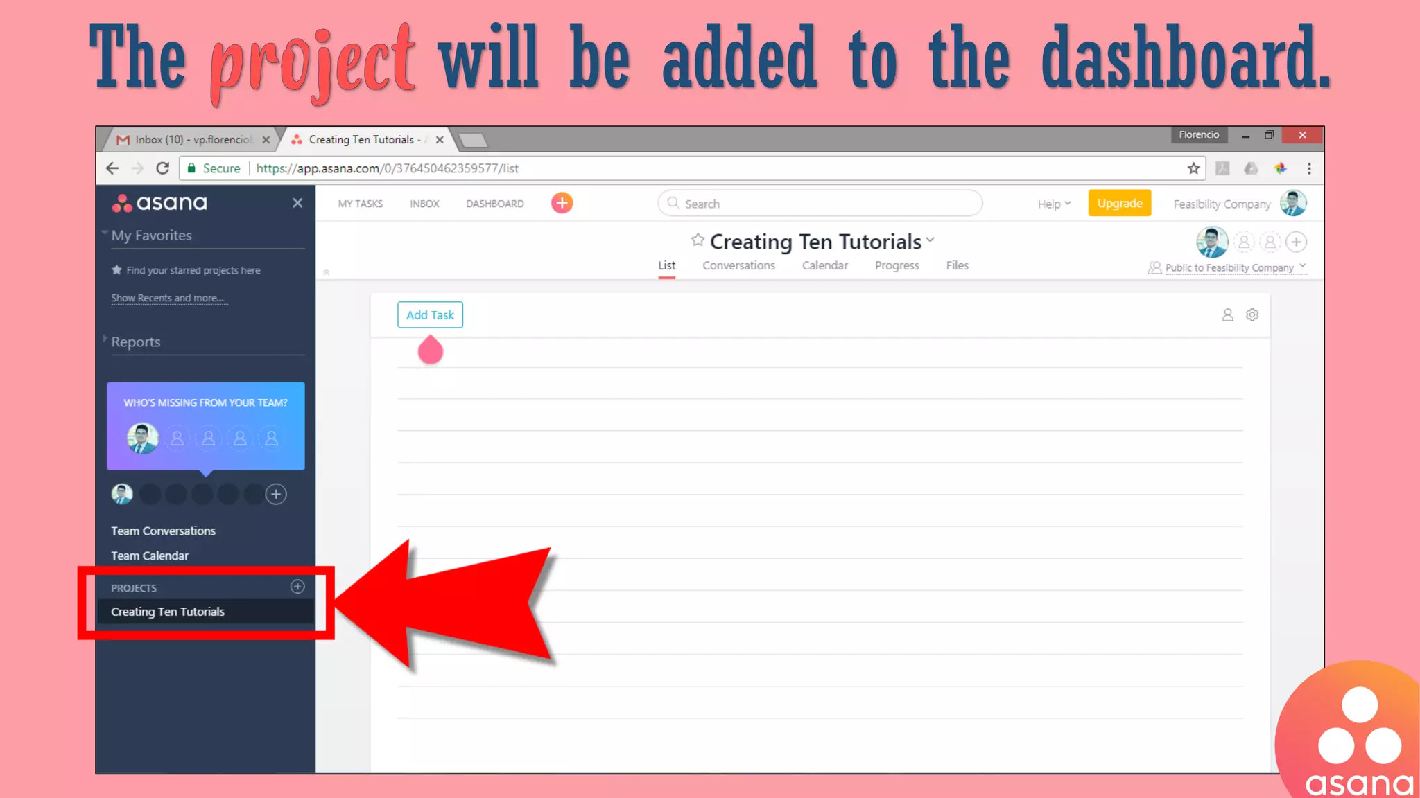 The will be added to the dashboard.
 