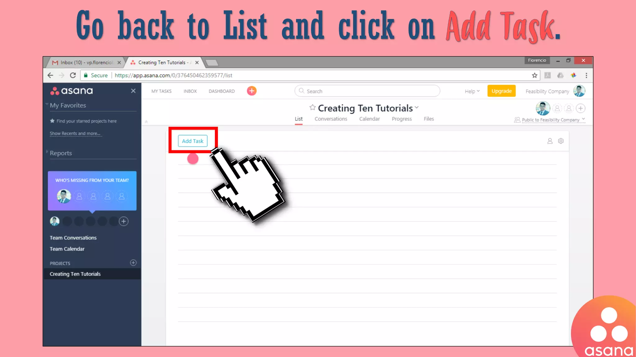 Go back to List and click on .
 